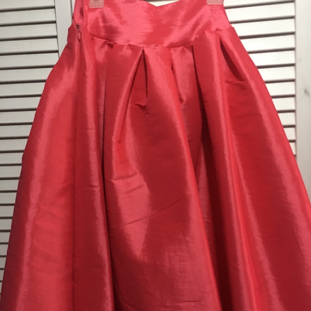 coral low high formal skirt